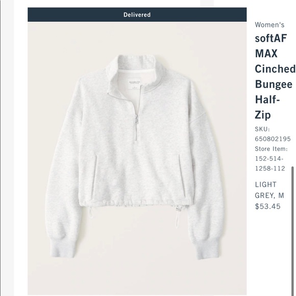 Abercrombie & Fitch Tops - Soft Abercrombie & Fitch MAX Cinched Bungee Half-Zip